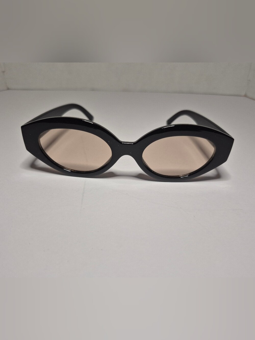 Black Oval Sunglasses with Brown Lenses - Women Accessories